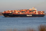 BREMEN  EXPRESS , Containerschiff , IMO 9343728 , Baujahr 2008 , 335 x 43m ,8749 TEU ,16.03.2016 , Grünendeich