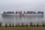 OOCL KOREA , Containerschiff , IMO 9627992 , Baujahr 2014 , 366 x 48m , 13208 TEU  , 17.03.2016 Grünendeich