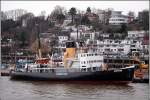 Dampf-Eisbrecher STETTIN im Museumshafen Hamburg-velgnne. Er wurde Ende 1933 in Dienst gestellt, hat eine Lnge von 51,75 m, eine Breite von 13,43 m und einen Tiefgang von 5,40 m. Die Maschine leistet 2.200 PS bei 120 U/min. Aufnahmedatum: 29.03.2006