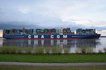 CMA CGM ALEXANDER VON HUMBOLDT , Containerschiff ,IMO 9454448 , Baujahr 2013 ,16000 TEU , 396 x 54m , 28.04.2016 Grünendeich 