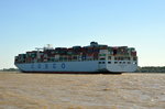 COSCO England Containerschiff  am 15.09.16 bei Wedel einlaufend nach Hamburg, IMO: 9516428 Heimathafen Hong Kong.