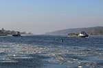 Blick auf die Elbe bei Artlenburg Richtung Grünhof-Tesperhude / KW Krümmel am 14.02.2017.