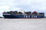 CMA CGM MARCO POLO , Containerschiff , IMO 9454436 , Baujahr 2012 ,16020 TEU ,  396 × 53.6m ,14.04.2017 Grünendeich