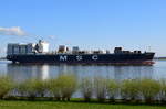 MSC ATHENS , Containerschiff , IMO 9618305 , Baujahr 2013 , 300 × 48.3m , 8800 TEU , 19.04.2017 Grünendeich