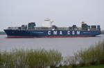 CMA CGM NEVADA , Containerschiff , , IMO 9471408 , Baujahr 2011 , 12562 TEU , 366 × 48m 20.04.2017 Grünendeich 