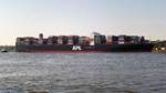APL CHANGI (IMO 9631981) am 11.5.2017, Hamburg, Elbe Höhe Finkenwerder /

Bauname: MOL  QUALITY  (1.6.2013) - APL  ADVANCE (1.6.2013-1.7.2015) - APL CHANGI (seit 1.7.2015) /
ULCS-Containerschiff – APL-Temasek-Typ  / BRZ 151.963 / Lüa 368,5 m, B 51 m, Tg 14,5 m / 1 Diesel, Hyundai-MAN B&W 11S90ME-C9, 72.240 kW (98.219 PS), 24,5 kn  / TEU 13.892, davon 1200 Reefer  / gebaut 2013 bei Hyundai Samho Heavy Industries, Südkorea  / Flagge: Singapur /
