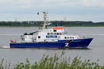 Bürgermeister Weichmann ,Polizeiboot , IMO 9100047 , Baujahr 1995 , 27 x 6,2m , 10.05.2017  Grünendeich
    