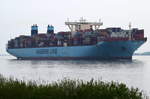 Marie Maersk , Containerschiff , IMO 9619933 , Baujahr 2013 , 18270 TEU , 399 × 58m ,  12.05.2017  Grünendeich      
