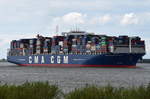 CMA CGM BENJAMIN FRANKLIN , Containerschiff , IMO 9706891 , Baujahr 2015 , 17859 TEU , 399.2 × 54m ,07.09.2017 Grünendeich      