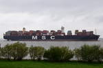 MSC ERICA , Containerschiff , IMO 9755191 , Baujahr 2016 , 398.51 × 59.08m , 19437 TEU , 08.09.2017 Grünendeich