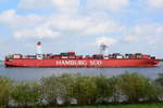 CAP SAN NICOLAS , Containerschiff , IMO 9622203 , Baujahr 2013 , 333.2 × 48.2m ,     9814 TEU , Grünendeich 10.09.2017