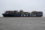 CMA CGM MAGELLAN , Containerschiff , IMO 9454424 , Baujahr 2010 , 365.5 × 51.2m ,13344 TEU  , 23.12.2017 Cuxhaven