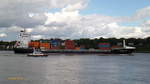 SVENDBORG STRAIT (IMO 9454230) am 15.9.2017, Hamburg einlaufend, Höhe Övelgönne /

Containerschiff / BRZ 12.514 / Lüa 160 m, B 25 m, Tg 8,6 m / 1 Diesel, 9.960 kW, 13.546 PS, 18,5 kn / TEU 1.085 / Flagge: Antigua und Barbuda, Heimathafen: St. John´s / gebaut 2011 in China  / 
