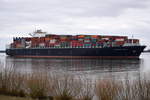SEASPAN GANGES , Containerschiff , IMO 9630365 , Baujahr 2014 , 336 × 48.31m , 10010 TEU , 14.03.2018 Grünendeich