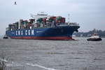 CMA CGM NEVADA , Containerschiff , IMO 9471408 , Baujahr 2011 , 366.14 × 48.23m , 12562 TEU , 15.03.2018  Höhe Finkenwerder