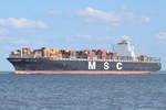 MSC LUCIANA , Containerschiff , IMO 9398383 , Baujahr 2009 , 363.57m × 45.61m , 11312 TEU , bei der Alten Liebe Cuxhaven am 02.09.2018