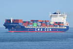 CMA CGM NEVA , Containerschiff , IMO 9745548 , Baujahr 2018 , 194.99m × 32.31m , 2487 TEU , am 04.09.2018 bei der Alten Liebe Cuxhaven 