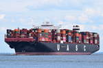 AL JASRAH , Containerschiff , IMO 9732321 , Baujahr 2016 , 15000 TEU , 368.35m × 51m ,am 08.09.2018 bei der Alten Liebe Cuxhaven  