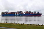 APL CHANGI , Containerschiff , IMO 9631981 , Baujahr 2013 , 397.56 × 51m , 14000 TEU ,10.03.2019 , Grünendeich