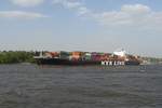 NYK DENEB (IMO 9337676) am 23.4.2019 auslaufend Hamburg, Elbe Höhe Övelgönne /  Containerschiff / BRZ 55.487 / Lüa 294,1 m, B 32,2 m, Tg 13,5 m / 1 Diesel, MAN B&W, 9K98MC-C,