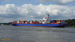 HERON HUNTER  (IMO 9440801) am 21.8.2019, Hamburg auslaufend, Elbe Höhe Övelgönne /    Ex-Namen: CAP HARVEY bis 2017,  CPO RICHMOND bis 05.2009,   Containerschiff / BRZ 41.358 / 