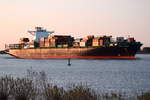 UASC ZAMZAM , Containerscchiff , IMO 9699127 , Baujahr 2014 , 299.92 × 48.26m , 9034 TEU , Grünendeich , 29.10.2019