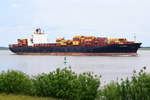 MSC PHOENIX , Containerschiff , IMO 9267649 , Baujahr 2003 , 299.95 x 40 m , 6586 TEU , 09.06.2020 , Grünendeich 