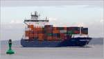 Die 2009 gebaute EPIRE (IMO 9387425) fährt Höhe Stadersand elbeaufwärts. Sie ist 170,03 m lang und 25,18 m breit, hat eine GT/BRZ von 15.924, eine DWT von 20.316 t und eine Kapazität von 1.400 TEU. Heimathafen ist Harlingen (Niederlande). 07.09.2020