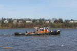 JÖRN (H4028) am 22.2.2021, Hamburg, Elbe Höhe Finkenwerder / 
Ex- Namen: BILLHAFEN, BAHIA /
Binnenschlepper /  Lüa 18,09 m, B 5,12 m, Tg 2,6m /  1 Diesel , Cummins, 313 kW (425 PS) / gebaut 1914 als Dampfschlepper bei Gebr. Sachsenberg, Köln-Deutz, 1955 umgebaut zum Motorschlepper bei Sunkel, HH-Veddel  / Eigner seit 2003: Walter Lauk, Hamburg / 
