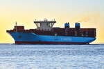 MAJESTIC MAERSK , Containerschiff , IMO 9619919  , Baujahr 2013 , 399 x 59m , 18270 TEU , Cuxhaven - Alte Liebe , 06.04.2025 ,