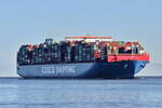 COSCO CAPRICON , Containerschiff , IMO 	9783514 , Baujahr 2018 , 400 x 58.6 m , 196670 TEU , 07.04.2025 , Cuxhaven - Alte Liebe , 