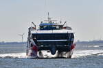 HALUNDER JET , Fahrgastschiff , IMO 9825295 , 56,4 x 14,0 m , 07.04.2025 , Cuxhaven - Alte Liebe , 