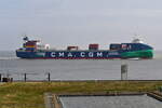 CMA CGM TIVOLI , Containerschiff , IMO 9961312 , 205 x 32m , Baujahr 2024 , 2126  TEU , Cuxhaven - Alte Liebe , 10.04.2025 , 