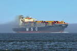 MSC ABIDJAN , Containerschiff , IMO 9618264 , Baujahr 2013 , 300 x 48.2 m , 8827 TEU , Cuxhaven - Alte Liebe , 12.04.2025 , 