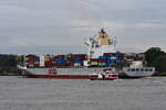 OOCL KOBE , Containerschiff , IMO 9329526 , Baujahr 2007 , 260 x 32 m , 4506 TEU , 20.10.2025 , Hamburg - Rüschpark