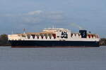 ATLANTIC STAR , RoRo - ConRo-Schiff , IMO 9670573 , Baujahr 2015 , 296 x 38 m , 3817 TEU , 22.10.2025 , Lühe - Deich