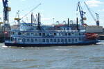 Fahrgastschiff LOUISIANA STAR (ENI 05803860) von der Reederei Abicht auf der Norderelbe in Hamburg am 18.08.2025.