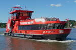 Hadag Hafenfähre ST.PAULI (ENI 05116250). Aufnahmeort: Elbe bei Hamburg-Finkenwerder, Deutschland. Datum: 18.08.2025