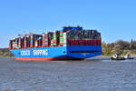 COSCO SHIPPING STAR , Containerschiff , IMO 9795658 , Baujahr 2019 , 400 x 59 m , 21.237 TEU , Hamburg Rüschpark , 09.04.2026