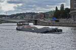 GMS VITA-NOVA, ENI 02103447, BJ 1960,  L 57 m, B 7,07 m, 533 t, Heimathafen Driessens (NL), zu Tal auf der Maas in L�ttich. 17.09.2026
