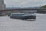 GMS REVENGE, L 85 m, B 10 m, 1200t, , ENI 02313457, Heimathafen Brugge (B), zu Berg auf der Maas in L�ttich.