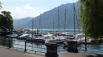 Segelboote am Steg Porto Regionale auf dem Lago Maggiore in Locarno (Kanton Tessin); 10.06.2014
