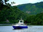 Dienstboot  WSP2 Montclair  der saarländischen Wasserschutzpolizei in der Saarschleife, 17.05.2015