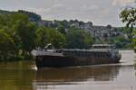 GMS Château Lafaurie, Euro Nr. 01823383, aufgenommen auf der Mosel nahe Wasserbilligerbrück, zu Tal. L 83,5 m, B 8,15 m, Ladekapazität  955 t, BJ 1952, Flagge Frankreich. 03.06.2018