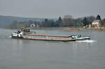 Frachter  Ysselmond  auf dem Rhein bei Remagen - 08.03.2013