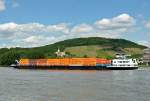 Containerfrachter  Nova  auf dem Rhein querab Bad Breisig - 28.05.2013
