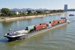 Containerschiff  Henri R.  auf dem Rhein in Bonn - 04.09.2013