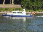 Das Streckenboot WSP 15 der Wasserschutzpolizei Rheinland-Pfalz (Baujahr 2009) am Morgen des 2. Juli 2015 vor Koblenz.