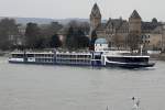Passagierschiff  Thurgau Ultra  Rhein abwärts bei Koblenz 12.3.2016