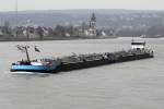 Tankschiff  TANJA DEYMANN+TANJA DEYMANN II  Rhein aufwärts bei Koblenz 12.3.2016